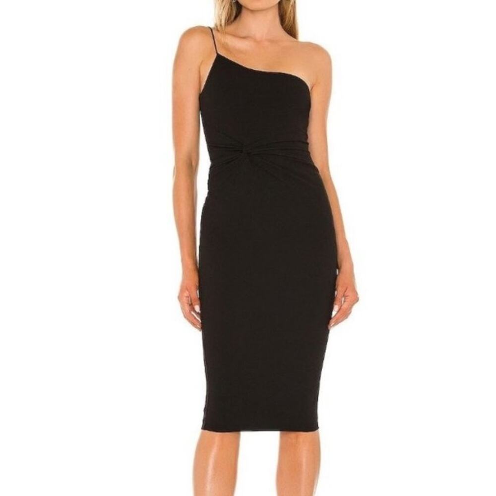 Nookie Lust One Shoulder Midi Dress in Black Size XS